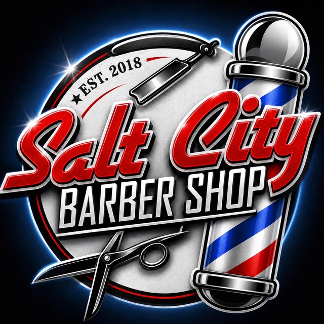 Salt City Barber Shop logo, est. 2018